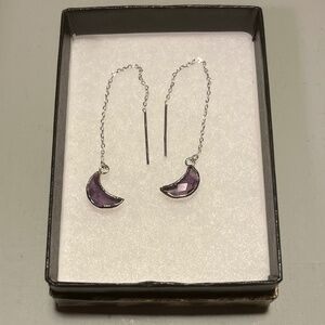 Amethyst Moon Earrings